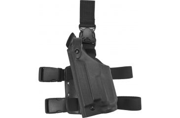 Image of Safariland 6005 SLS Tactical Holster w/ Quick Release Leg Harness - STX Tactical Black, Left Hand 6005-260-122