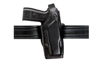 Image of Safariland SLS Belt Slide Holster, S&amp;W 5906TSW/5946TSW/4006TSW/4046TSW w/Rails&amp;ITI M5 All w/Full Size Serrated Hammer, Short Round Trigger Guard 4.0in, STX Tactical, Black, Left Hand, 6287-1402-132
