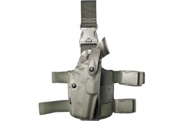 Image of Safariland 6305 ALS Tactical Holster w/ Quick Release Leg Harness - OD Grn, Right Hand 6305-53-561