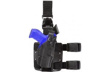 Image of Safariland 6305 ALS Tactical Holster w/ Quick Release Leg Harness - STX TAC Black, Left Hand 6305-77-132