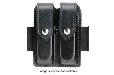 Image of Safariland 78 Slimline Double Magazine Pouch,1911 Government Style,Plain Black w/Black Plastic Snap 78-53-2PBL
