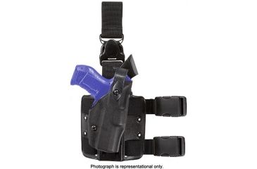 Image of Safariland ALS Paddle Holster, Right Hand, STX Plain Black 1.5in. Belt Slots w/Cut Outs for 1.75in., 2in. and 2.25in. Belt Slops with 1in. Drop 6378-319-411-DM