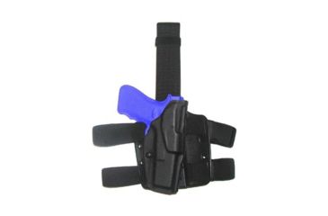 Image of Safariland ALS Tactical Thigh Holster, Right Hand, STX Tactical Black Small Molle Adapter Plate 6354-148-131-MS8