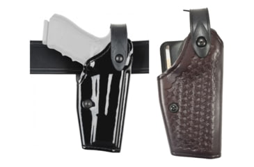 Image of Safariland Model 6280 SLS Mid-Ride Level-II Duty Glock Holster, Left Hand, Black, Cordovan