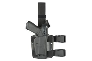 Image of Safariland SLS Tactical Holster, Right Hand, STX Tactical Black Leg Shroud Single Strap 6004-77-121-SP10