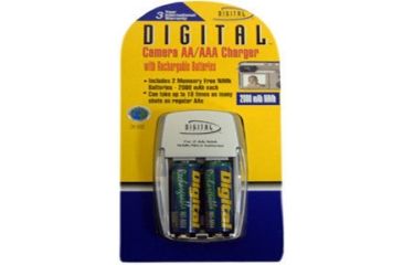 Image of Sakar 2 AA NiMh Batteries w/ Overnight Charger Rechargeable Battery Charger Kit CH-1600