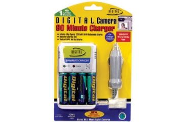 Image of Sakar 90-Minute w/ 4 Batteries 2200 mAh AC/DC Rechargeable Battery Charger Kit CH-4950