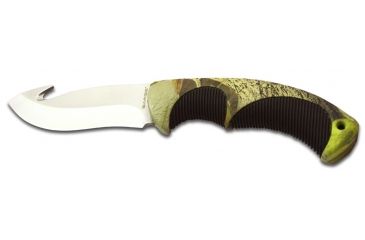 Image of Sarge Fixed blade Guthook, 8 1/8in, 440 stainless guthook blade, Rubberized camo and black handle SK913