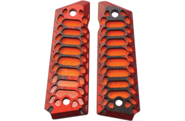 Image of Savage Grips 1911 Grips, Black, Red, Orange G10 Composite Construction, 3D Machined, 8001RD