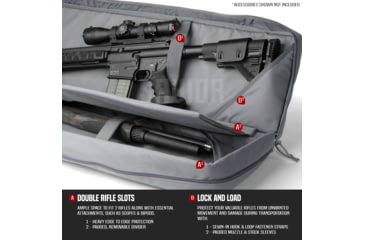 Image of Savior Equipment American Classic Double Rifle Case, 46in, Gray, RB-4612DG-V1-GS