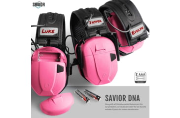Image of Savior Equipment Apollo Electronic Earmuffs Hearing Protection, Prison Pink, EM-APOLLO-PI