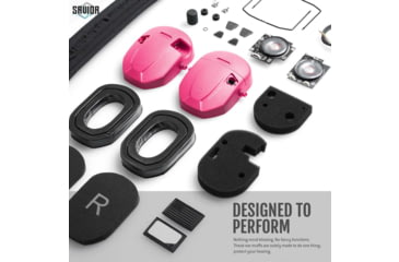 Image of Savior Equipment Apollo Electronic Earmuffs Hearing Protection, Prison Pink, EM-APOLLO-PI