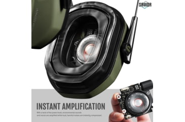 Image of Savior Equipment Apollo Electronic Sound Suppressor, OD Green, Collapsed: 5.5 x 5.5 x 4, EM-APOLLO-OG