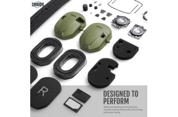 Image of Savior Equipment Apollo Electronic Sound Suppressor, OD Green, Collapsed: 5.5 x 5.5 x 4, EM-APOLLO-OG