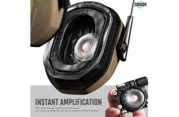Image of Savior Equipment Apollo Electronic Sound Suppressor, Tan, Collapsed: 5.5 x 5.5 x 4, EM-APOLLO-TN