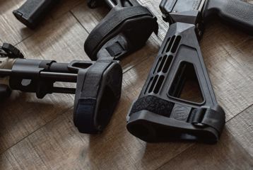 Image of SB Tactical Stabilizing Brace kit for Mossberg 590 Shockwave, SBM, Black, 590-SBM4-01-SB