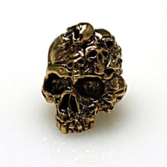 Image of Schmuckatelli CO Mind Skull Bead, Antique 18k Gold Plated, SUMAG