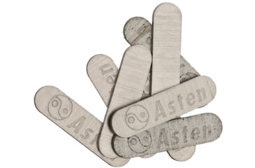 Image of Schrade Asten Shield, Oval Design, Nickel Silver Finish, 3/4in Overall, Embossed Asten, Package Of 10, S460