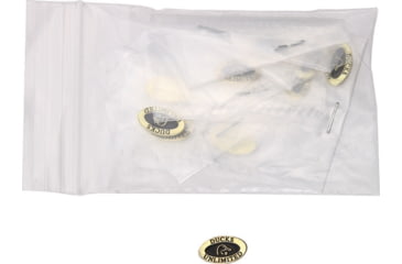 Image of Schrade Ducks Unlimited Shield, Oval Design, Brass Finish With Black Enamel Background, 1/2in Overall, Embossed Ducks Unlimited With Duck Head, Package Of 10, S409