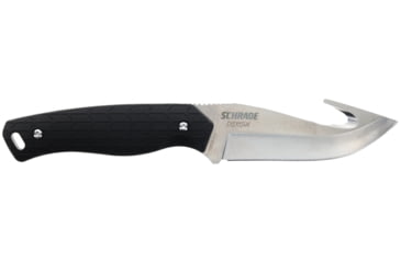 Image of Schrade Exertion Gut Hook Fixed Blade Knife, 4in, AUS-10 Steel, Drop Point/Gut Hook Blade, Black Kraton Handle, 1159308