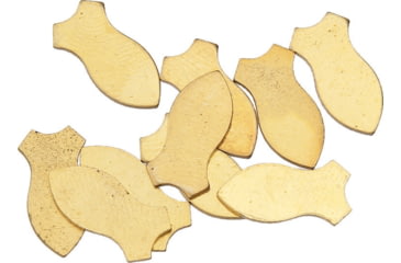 Image of Schrade Plain Shield, Fish Design, Brass Finish, 1/2in Overall, No Embossing, Package Of 10, S436