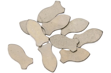 Image of Schrade Plain Shield, Fish Design, Nickel Silver Finish, 1/2in Overall, No Embossing, Package Of 10, S452