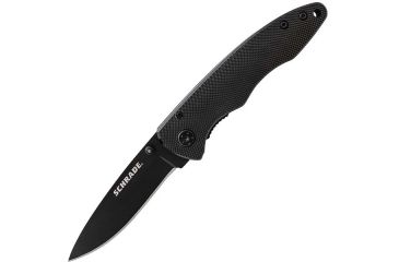 Image of Schrade SCH401 Folding Knife,2.70in,Black Aluminum Handle,Black Drop Point Plain SCH401ALBK