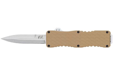 Image of Schrade Uproar Tactical D/A OTF Automatic Folding Knife, 3in, D2 Steel, Bayonet, Aluminum FDE Handle, 1237361