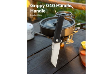 Image of SENCUT Draxor Folding Knife, 3.7in, 9Cr18MoV, Sheepsfoot Blade, Black G10 Handle, S24035-1