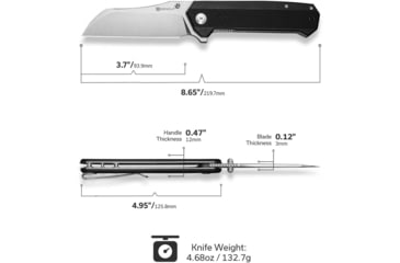 Image of SENCUT Draxor Flipper &amp; Thumb Stud Knife Black G10 Handle 3.7inch Satin Finished 9cr18mov Blade S24035-1