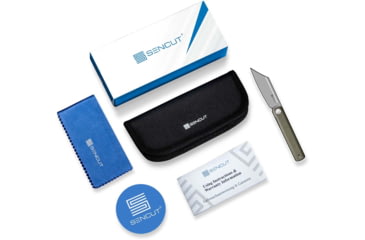 Image of SENCUT Draxor Flipper &amp; Thumb Stud Knife Gray / Black G10 Handle 3.7inch Satin Finished 9cr18mov Blade S24035-3