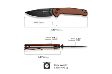 Image of SENCUT Glenspar Thumb Stud &amp; Crossbar Lock Knife Brown Canvas Micarta Handle 3.45inch Black 9cr18mov Blade