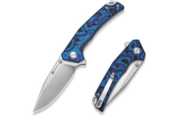 Image of SENCUT Quirk Folding Knife, 3.41in, D2 Steel, Clip Point, Blue/Purple/Black G10 Handle, S25099-3