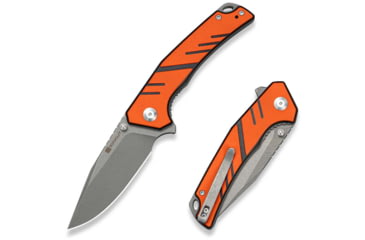 Image of SENCUT Quirk Folding Knife, 3.41in, D2 Steel, Clip Point, Orange/Black G10 Handle, S25099-1