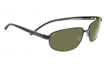 Image of Serengeti Trapani Sunglasses - Satin Black/Gray Stripe Frame, 555nm Polarized Lenses 7597