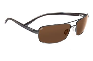 Image of Serengeti San Remo Sunglasses - Shiny Gunmetal/Gray Stripe Frame, Drivers Polarized Lenses 7607