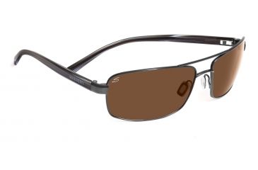 Image of Serengeti San Remo Sunglasses - Shiny Gunmetal/Gray Stripe Frame, Drivers Lenses 7608