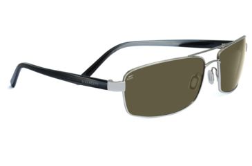 Image of Serengeti San Remo Sunglasses - Shiny Silver/Smoke Stripe Frame, 555nm Lenses 7610