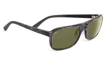 Image of Serengeti Volterra Sunglasses - Satin Black/Gray Stripe Frame, Drivers Polarized Lenses 7594