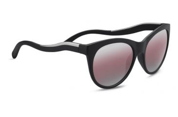 Image of Serengeti Valentina, Polarized Sedona Bi mirror, Round/Cat-Eye, Female, Satin Black/Satin Silver, Medium 8570