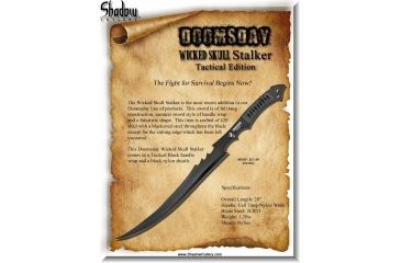 Image of Shadow Cutlery Doomsday - Wicked Skull Stalker - Tactical Edition, Black, 3 LB SH7002