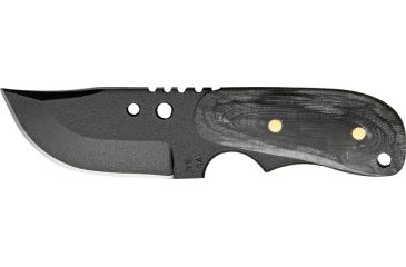 Image of Shadow Tech Backup XL Fixed Knife, 7in, 1095 high carbon steel bowie style blade, Black canvas micarta handle STK010