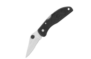 Image of Sheffield 12404 Hills Folding Pocket Knife, 2-3/4in Partially Serrated Stainless Steel Blade, 4in ABS Handle, Black 12104S