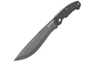 Image of Sheffield Jarvis Bolo Machete, 13in Overall, 8in Black 420 SS Blade, Black Rubberized ABS Handle, Black Nylon Belt Sheath, Black, 12147
