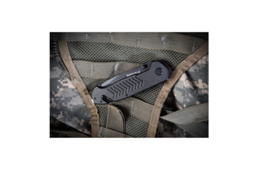 Image of Sheffield Moab Auto Emergency Folding Pocket Knife, Black, 4.25 in folded, 12870