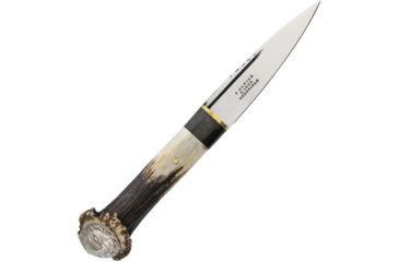 Image of Sheffield Sgian Dhu Crown Stag Fixed Blade Knife, 3.75in, Stainless Steel, Standard Edge, Mirror Polish, Crown Stag Handle SHE021