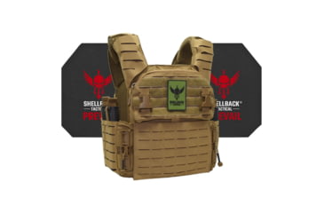 Image of Shellback Tactical Banshee Elite 3.0 Active Shooter Kit with Level IV Model 4S17 Armor Plates, Coyote, L/XL, SBT-BANELT3-4S17-CT-LXL
