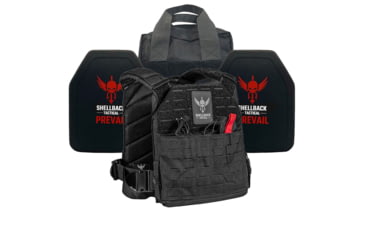 Image of Shellback Tactical Defender 2.0 Lightweight Level IV Ceramic Plates Armor Kit, Black, One Size, SBT-9040-4SICMH-BK