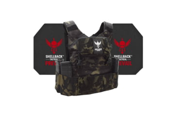Image of Shellback Tactical Stealth 2.0 Active Shooter Kit with Level IV Model 4S17 Armor Plates, Multicam Black, One Size, SBT-STLTHPC2-4S17-MB