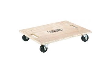Image of Shop Fox Wood Dolly w/ Built-In Handles, 4.5 in. Tall, 600 lb. Capacity, 3 in. Rubber Casters, 17-1/2 in. x 23 in. Overall D3243